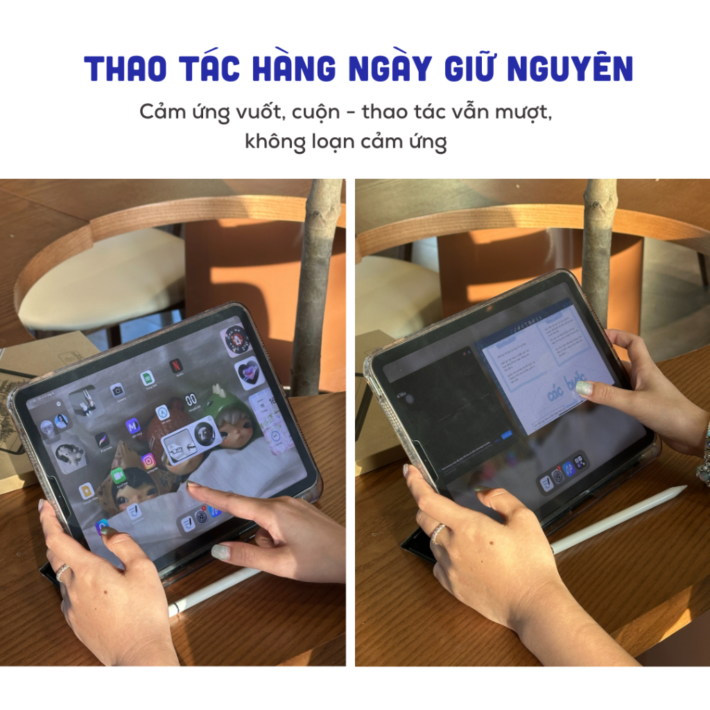 Kính Cường Lực Paperlike iPad Donie C04 | 2in1 Bảo Vệ & Viết Vẽ Như Giấy, Dùng Cho Gen/Air/Pro/Mini