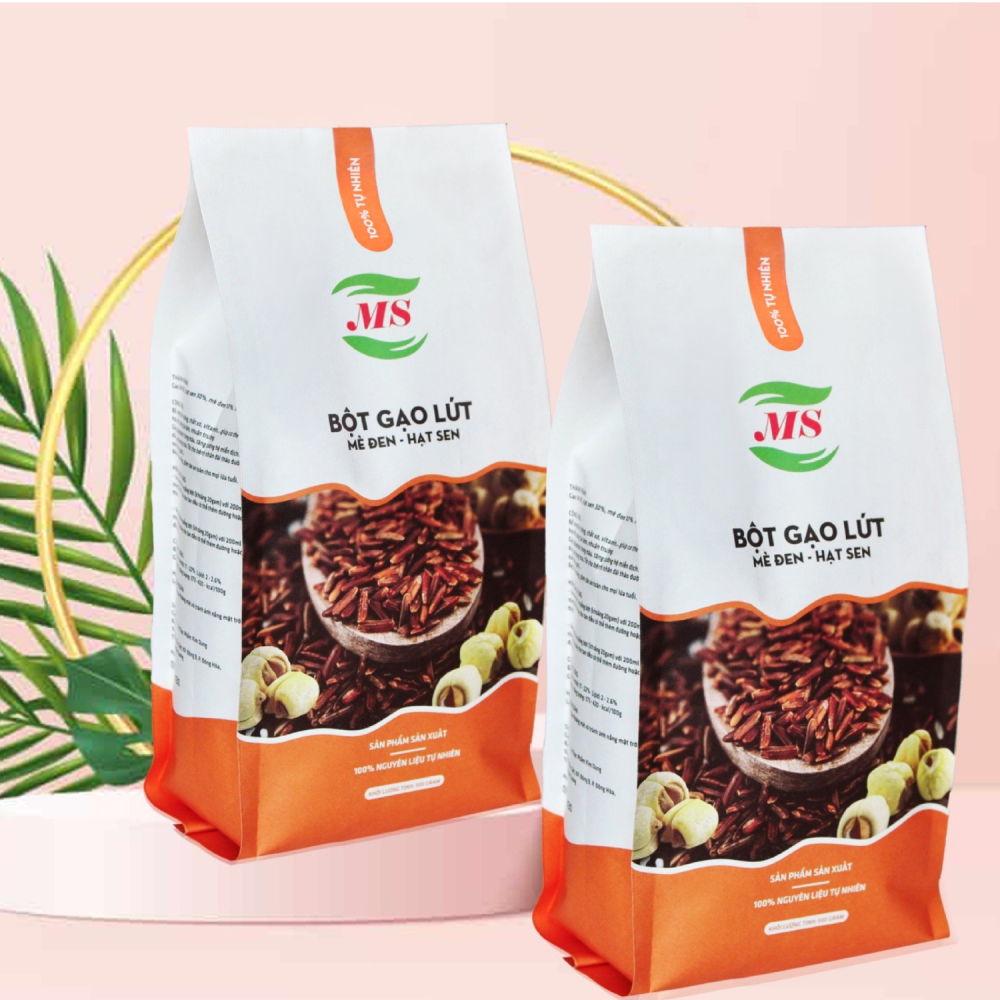 Bột Gạo Lứt, Bột Gạo Lức Hạt Sen Mè Đen Tách Béo Nguyên Chất Plus Bầu - (MS)