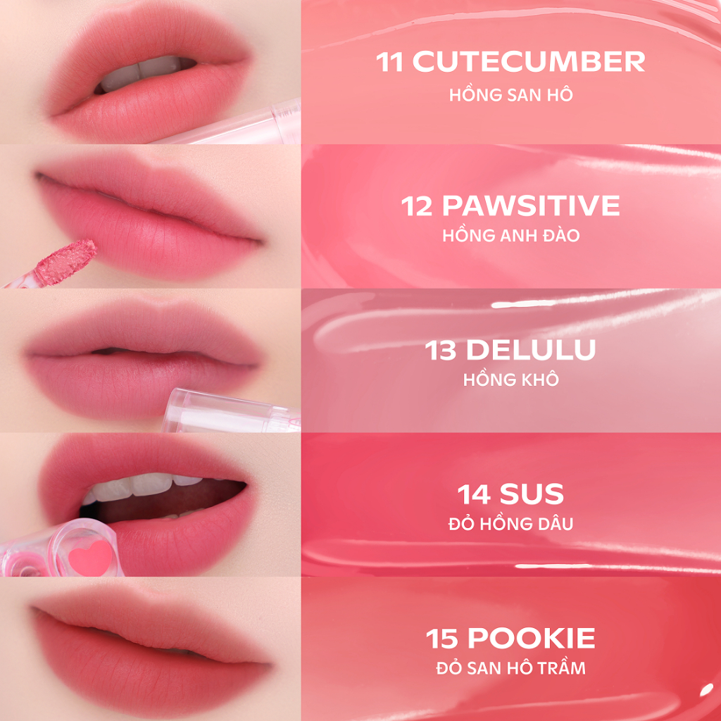 Combo Son Và Má Hồng OFÉLIA SUGARPLUM - MistyNow Blurring Tint + Lolli Liquid Blush (3.8g x 4.6g)