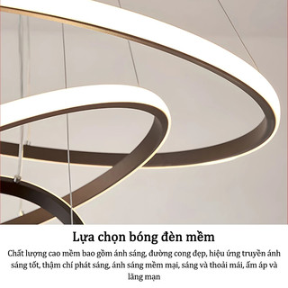 【COD】Đèn thả trần 3 màu đèn chùm phòng khách  đèn thả 3 vòng phòng ngủ trang trí