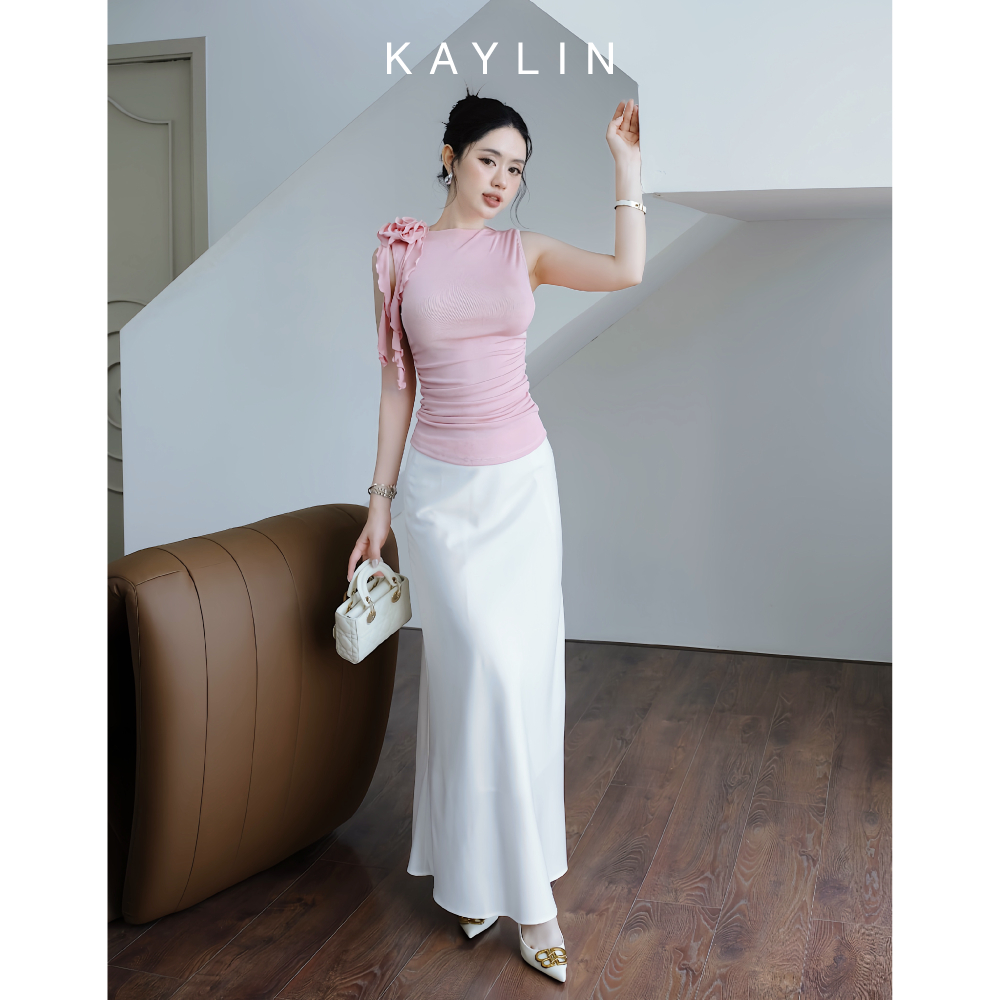Ảnh Chân váy KAYLIN dài basic chất vải lụa mềm mịn mát lạnh phong cách thanh lịch N2118 1