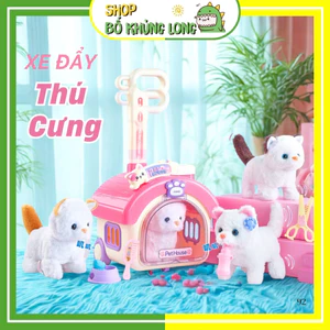 Mèo Bông Biết Đi Chó Bông Vẫy Đuôi Biết Kêu Bibi Cute Đồ Chơi Chăm Sóc Thú Cưng Cho Bé - BỐ KHỦNG LONG