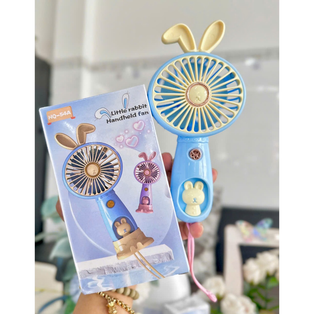 QUẠT TÍCH ĐIỆN CẦM TAY MINH HÌNH TAI THỎ