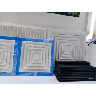 Miệng gió vuông, cửa gió nhôm dày KT 600, cửa gió KT450, miệng gió khuếch tán, miệng gió nan bầu dục