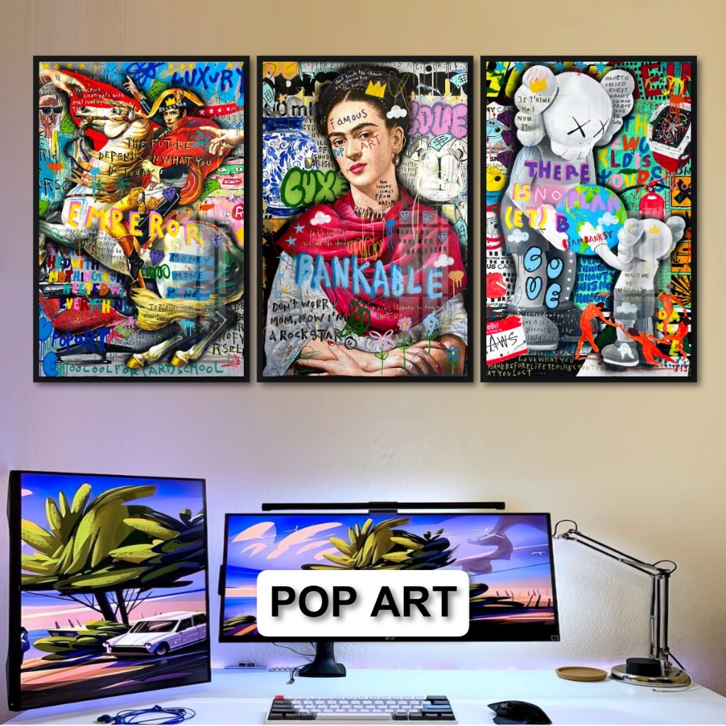 Tranh Nghệ Thuật Pop Art Hiện Đại Tráng Gương Decor Phòng Khách Không Gian Làm Việc Decor Tường