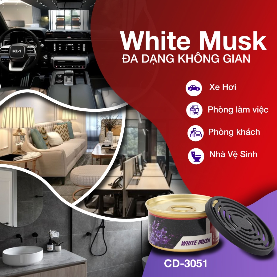 Sáp Thơm Ô Tô CIND CD-3051 White Musk 40g -