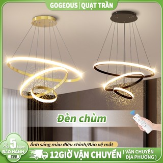【COD】Đèn thả trần 3 màu đèn chùm phòng khách  đèn thả 3 vòng phòng ngủ trang trí