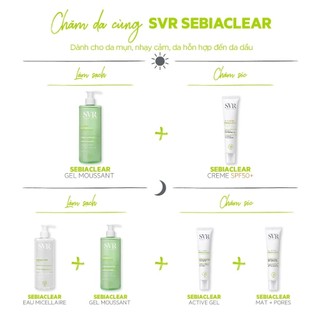Combo 2 Sữa rửa mặt SVR dành cho da hỗn hợp, da dầu mụn SVR Sebiaclear Gel Moussant 55ml (mẫu mới)