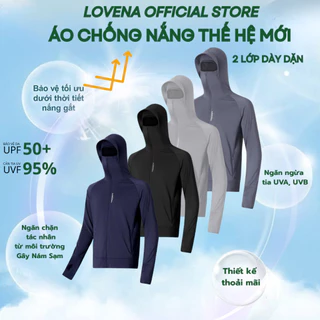 Áo Chống Nắng Nam LOVENA 2 Lớp Có Vành Che Trán Chất Liệu Thông Hơi Thoáng Khí, Thấm Hút Mồ Hôi Tốt Chống Tia UV > 98%