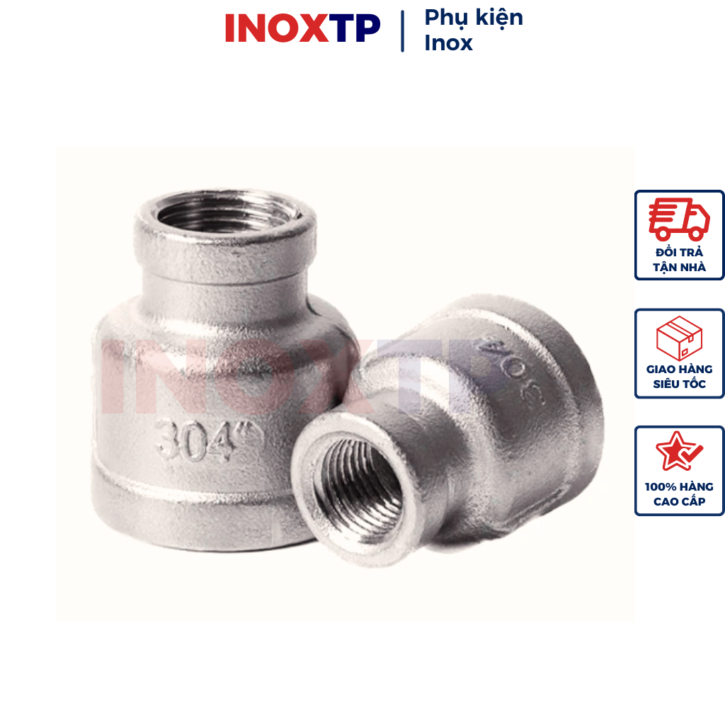 Con thu ren inox 304 thu từ phi 60mm về 21, 27, 34, 42, 48 mm - Bầu ...
