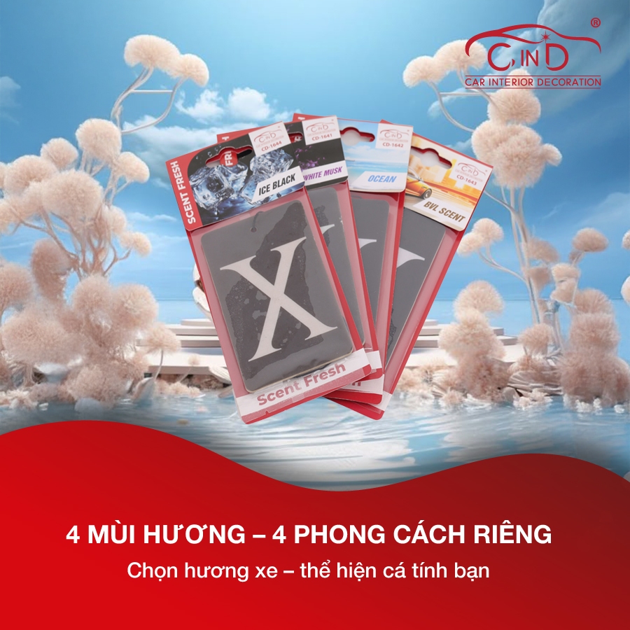 Lá Thơm Treo Ô tô, Tủ Quần Áo CIND CD-1641 White Musk 8g -