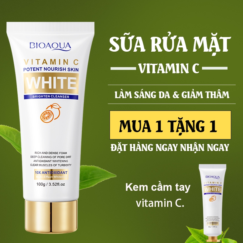 🔥【Mua 1 Tặng 1】Sữa Rửa Mặt Vitamin C 15% & Amino Acid 100g Dưỡng Sáng Kiểm Soát Dầu Cho Da Mụn/Nhạy Cảm​（Freeship）
