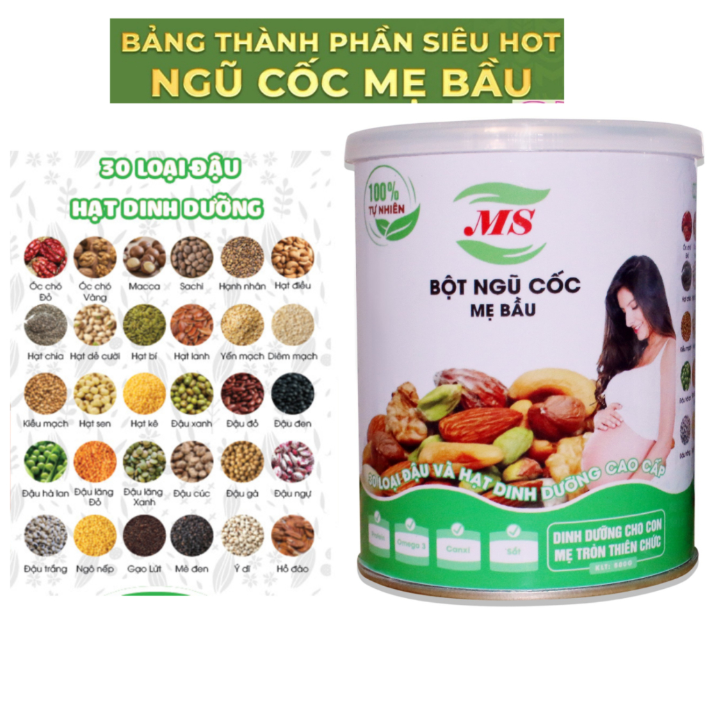 Ngũ Cốc Cho Bà Bầu, Ngũ Cốc Bầu, Ngũ Cốc Dành Cho Mẹ Bầu  - MS (500g)