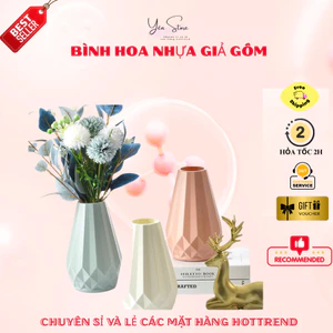 Bình Hoa Nhựa Giả Gốm Phong Cách Châu Âu Dùng Cắm Hoa, Trang Trí Nhà Cửa, Decor Phòng YÊN STORE DIY