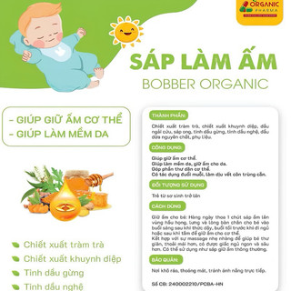 ✅[Hàng chính hãng] Sáp làm ấm cho bé mùa lạnh Bobber hũ 10g
