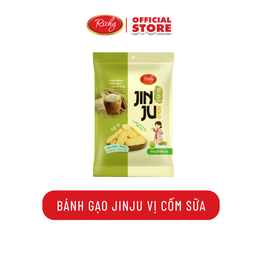 Thùng bánh gạo Jinju, Bánh gạo mật ong, Bánh gạo cốm sữa, Bánh gạo muối hồng, Bánh gạo bò tiêu, - Bánh kẹo Richy