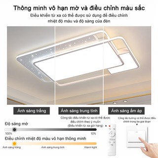【COD】Đèn trần,đèn ốp trần hiện đại trang trí phòng khách, phòng ngủ 3 chế độ ánh sáng