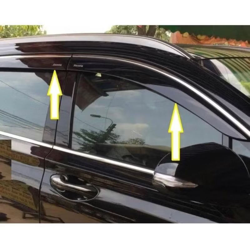 Vè mưa Huyndai Santafe 2019-2025 chỉ inox sáng bóng hàng cao cấp