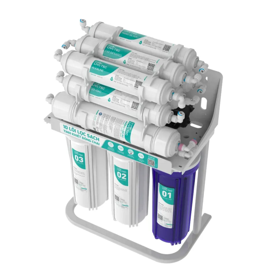Máy Lọc Nước Karofi Livotec 216 10 Cấp Lọc Âm Tủ Để Gầm Bảo Hành 3 Năm  Công Suất 20L/H (Mẫu mới tem xanh)
