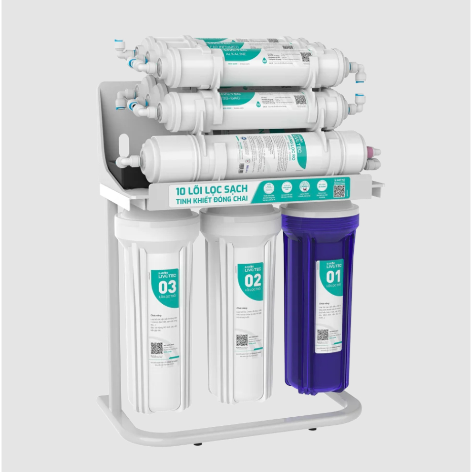 Máy Lọc Nước Karofi Livotec 216 10 Cấp Lọc Âm Tủ Để Gầm Bảo Hành 3 Năm  Công Suất 20L/H (Mẫu mới tem xanh)