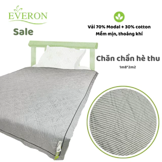 Chăn hè thu EVERON vải modal mềm mát màu kẻ ghi sang trọng EPM 21067