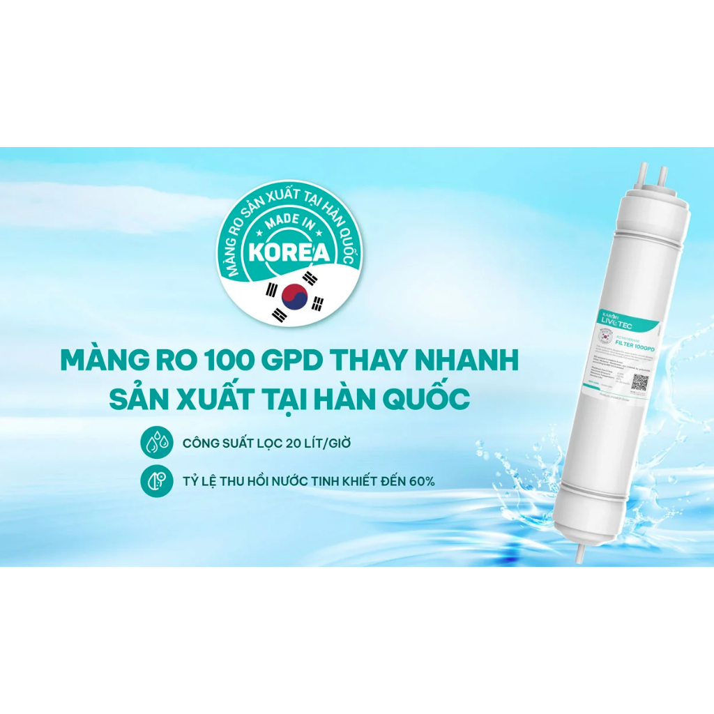 Máy Lọc Nước Karofi Livotec 216 10 Cấp Lọc Âm Tủ Để Gầm Bảo Hành 3 Năm  Công Suất 20L/H (Mẫu mới tem xanh)