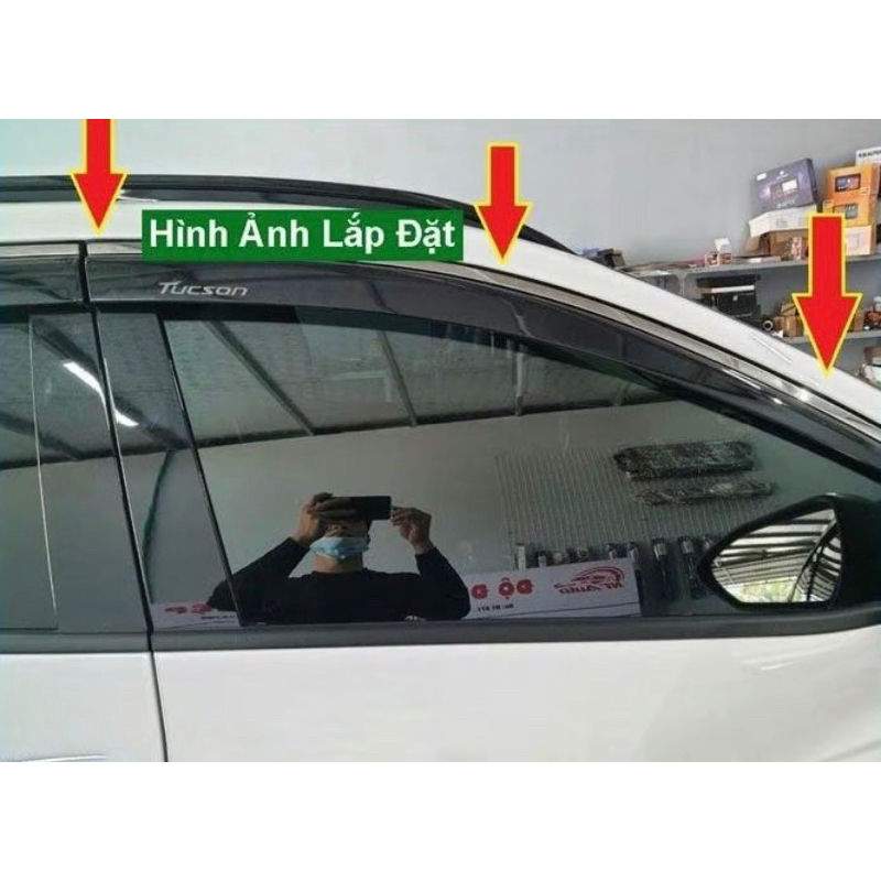 Vè che mưa xe Huyndai Tucson 2022-2026 chỉ inox sáng bóng hàng cao cấp