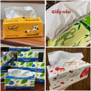 Thùng 9 Giấy ăn Silkwell khổ lớn, combo giấy rút lụa mềm mại, 100% bột giấy nguyên chất an toàn