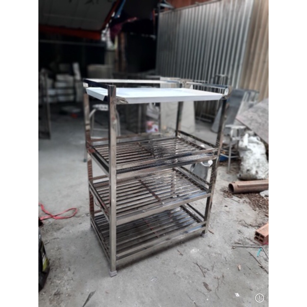 kẹ inox ba tầng thẻ để chén bát đồ dùng nhà bếp kt 40x60x80