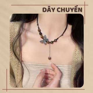 Dây Chuyền Nữ Vintage Đá  Phong Cách Boho Handmade Cá Tính - Phụ Kiện Cổ Điển Xinh Xắn