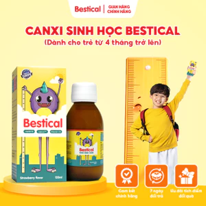 Canxi Bestical - Canxi sinh học bổ sung canxi d3 K2 cho bé, hỗ trợ xương chắc khỏe CHAI 120ML