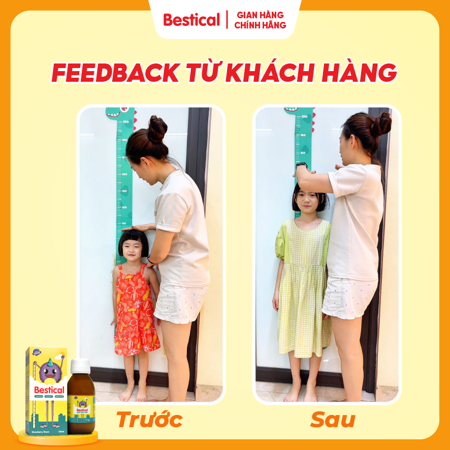 Canxi Bestical - Canxi sinh học bổ sung canxi d3 K2  cho bé, hỗ trợ xương chắc khỏe CHAI 120ML
