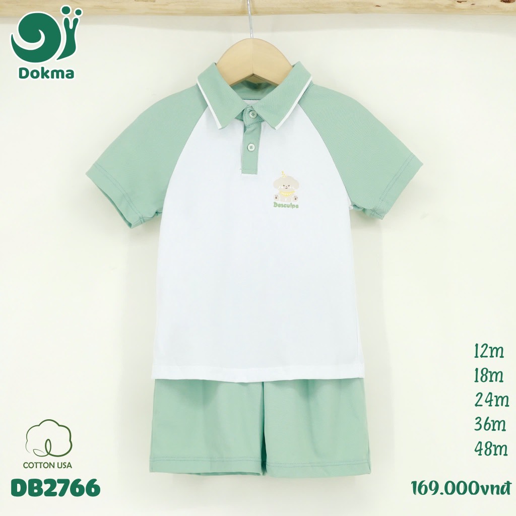 (9-15kg, 9-48M) Bộ Cộc Tay Bé Trai, Bé Gái Thể Thao Hoạ Tiết Dokma DB2629 DB2631 DB2668 DB2766