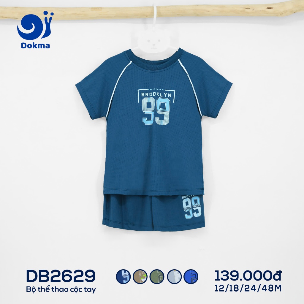 (9-15kg, 9-48M) Bộ Cộc Tay Bé Trai, Bé Gái Thể Thao Hoạ Tiết Dokma DB2629 DB2631 DB2668 DB2766