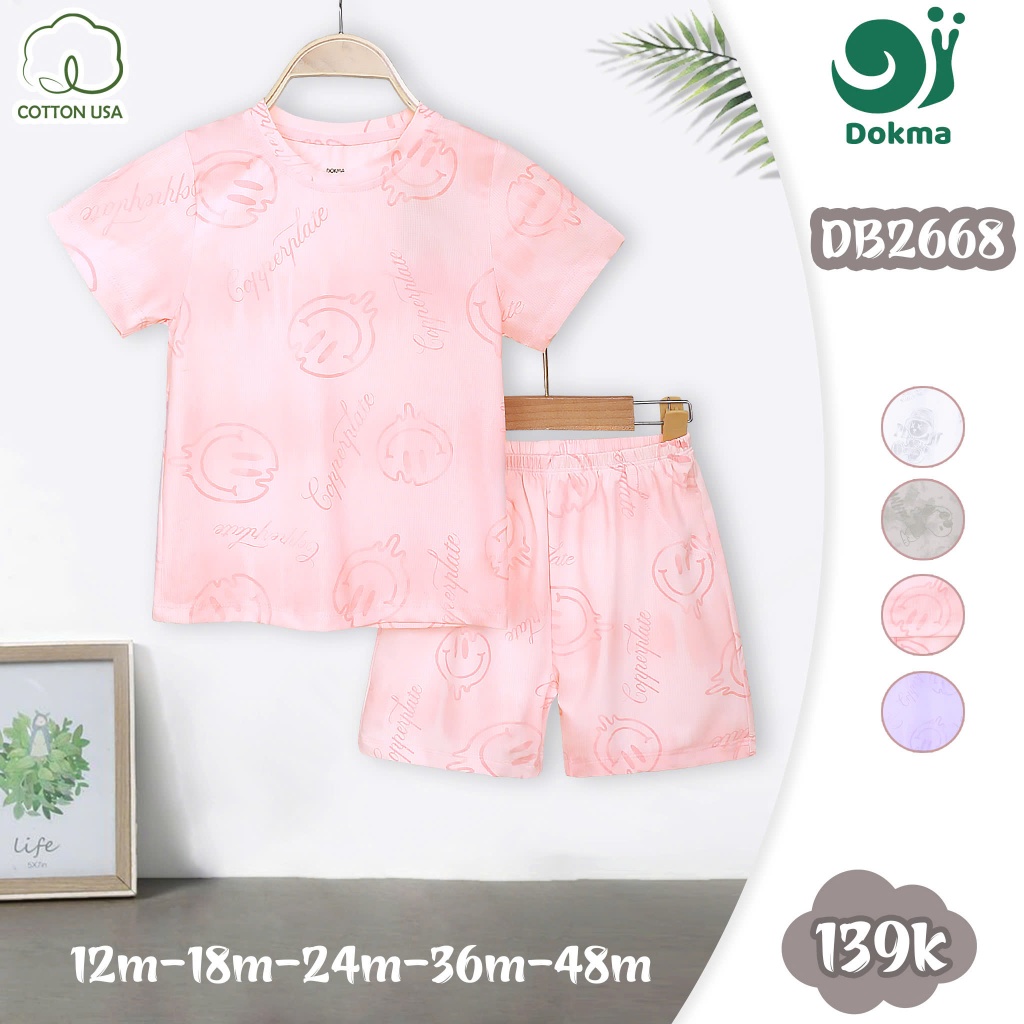 (9-15kg, 9-48M) Bộ Cộc Tay Bé Trai, Bé Gái Thể Thao Hoạ Tiết Dokma DB2629 DB2631 DB2668 DB2766