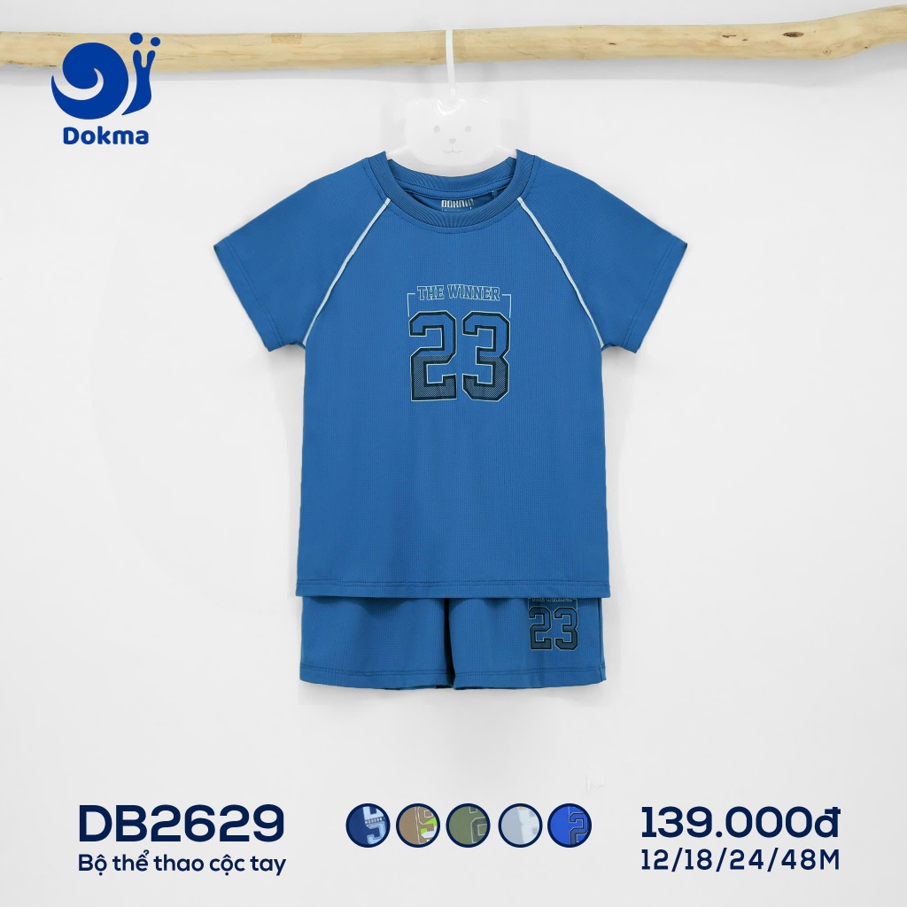 (9-15kg, 9-48M) Bộ Cộc Tay Bé Trai, Bé Gái Thể Thao Hoạ Tiết Dokma DB2629 DB2631 DB2668 DB2766
