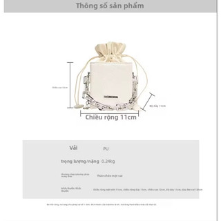 Túi Đeo Vuông Nhỏ Nữ Phong Cách Hàn Quốc Thời Trang Dây Xích Cổ Điển