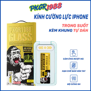 Kính Cường Lực iPhone Kèm Khung Tự Dán Trong bảo Vệ màng Loa wtp-034