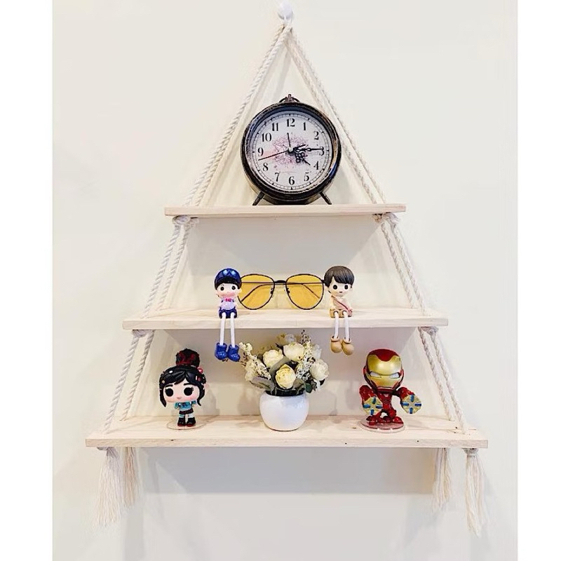 Kệ Treo Dây Treo Tường Decor Phòng Khách 3 tầng 4 tầng, Phòng Ngủ