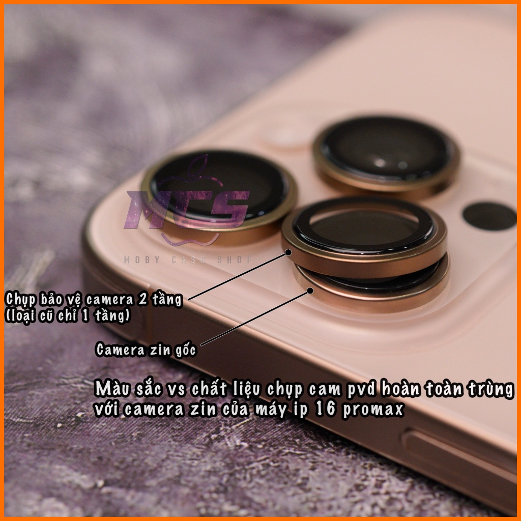 Chụp Bảo Vệ Lens Camera PVD 2 Tầng Saphie Iphone 17 pro max 16 promax 15 14 full dòng !