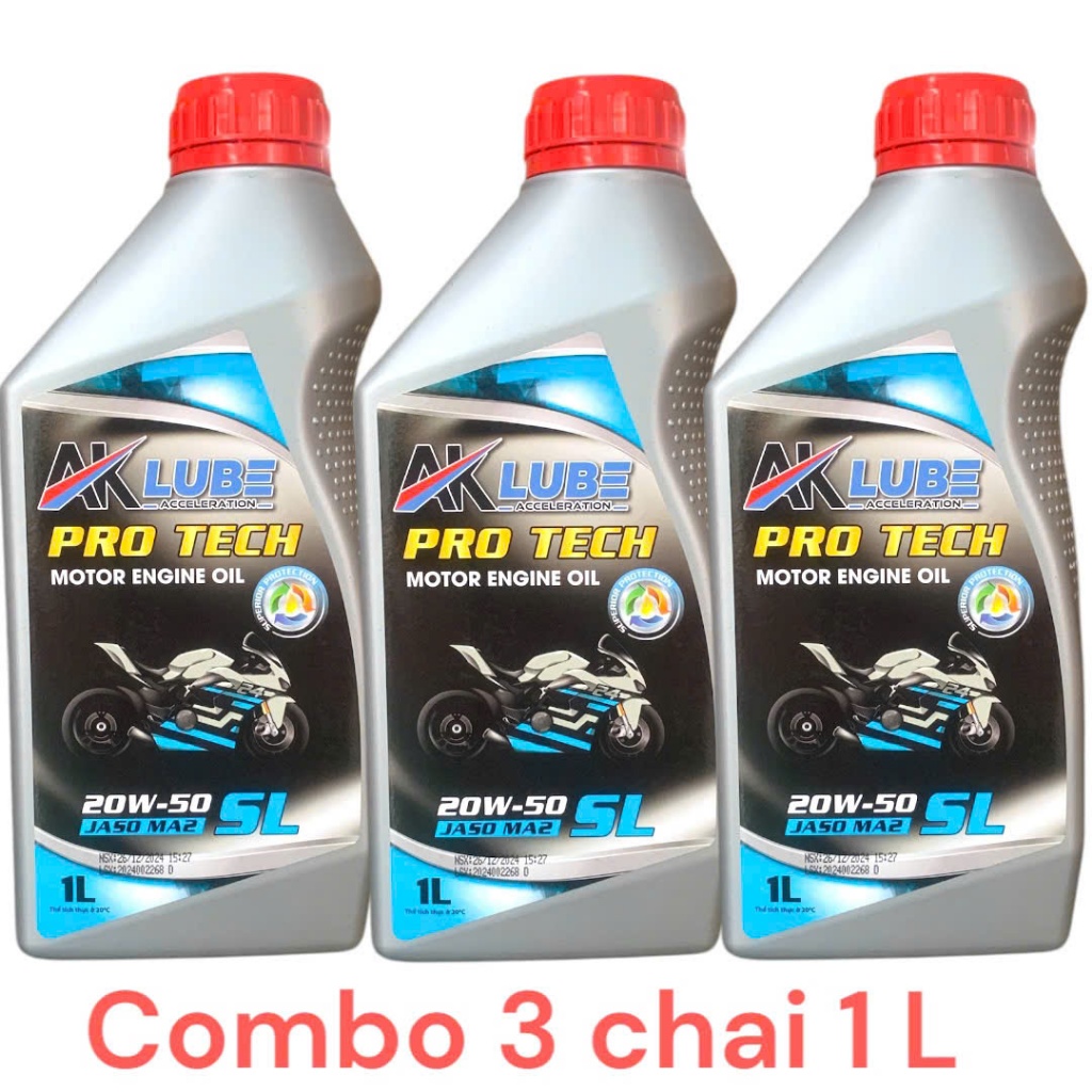COMBO 3 CHAI DẦU NHỚT AKLUBE PROTECH 20W50