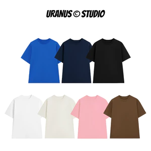 Áo phông trơn cotton 250GSM URANOX Oversize cao cấp, thoáng khí, co giãn thoải mái, thấm hút mồ hôi
