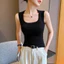 Áo Ba Lỗ Trơn Cổ Vuông Viền Bản To, Áo Thun Nữ Ôm Body Chất Tăm Lạnh