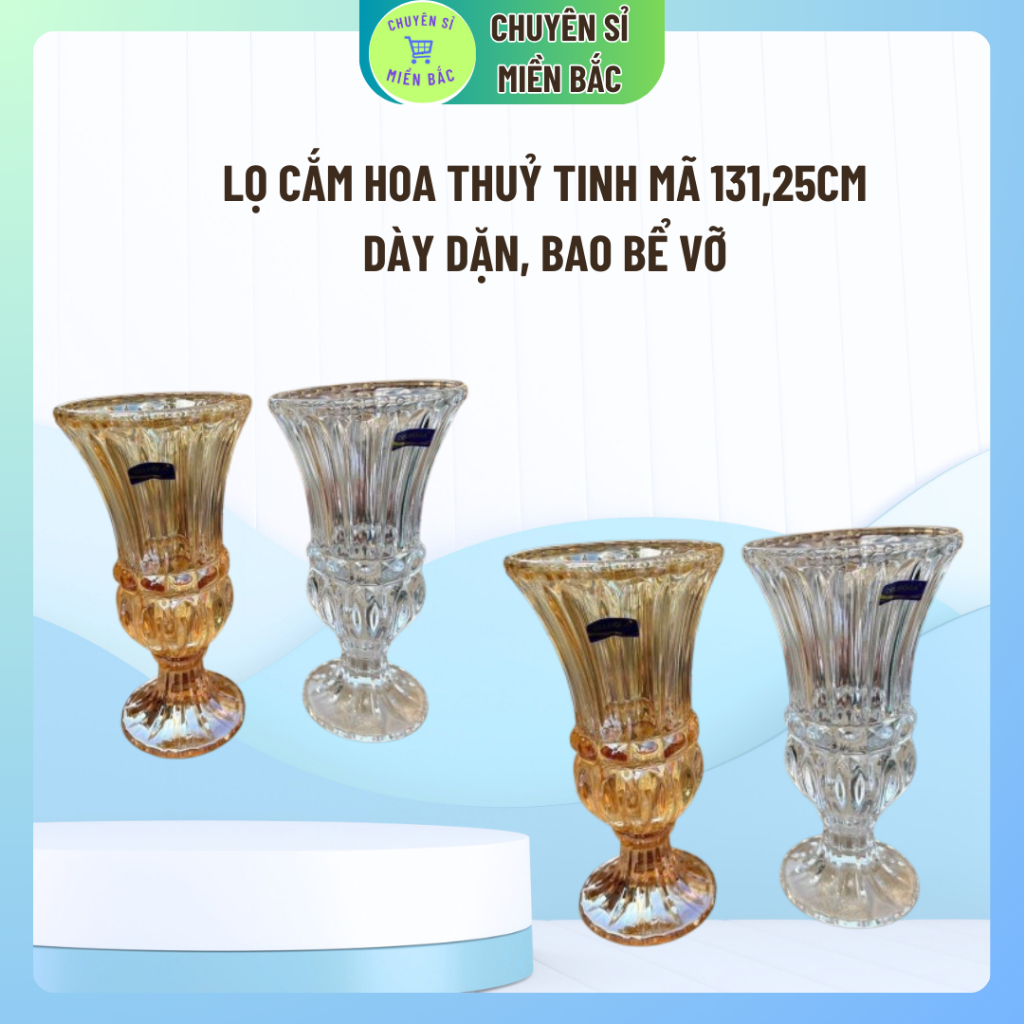 Lọ cắm hoa thuỷ tinh MÃ 131,25CM - 30CM - Bình thuỷ tinh trụ tròn loại dày dáng cao trong suốt cao cấp