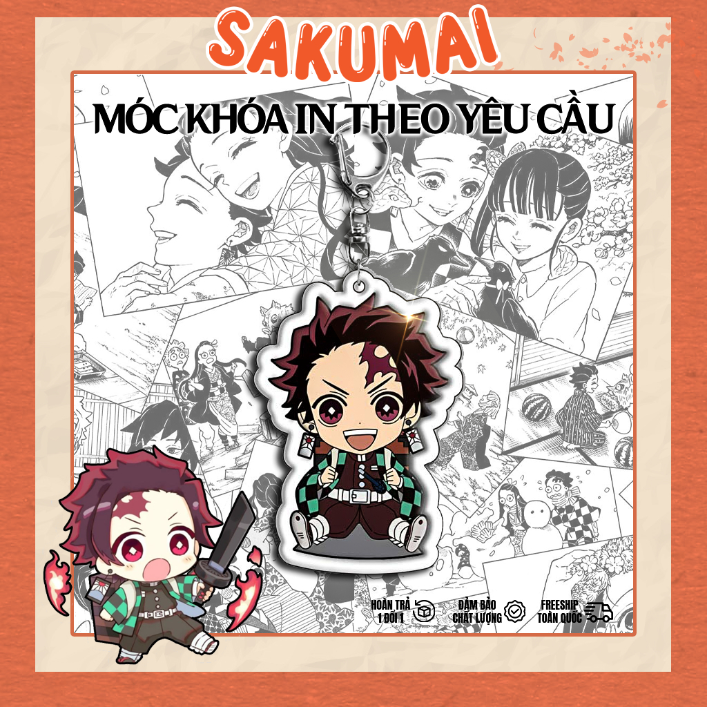 Móc Chìa Khoá, Móc Khoá Kimetsu no Yaiba Chibi In Chất Liệu Acrylic 2 Mặt Chất Lượng Cao Nhiều Mẫu Nhân Vật - SakuMai