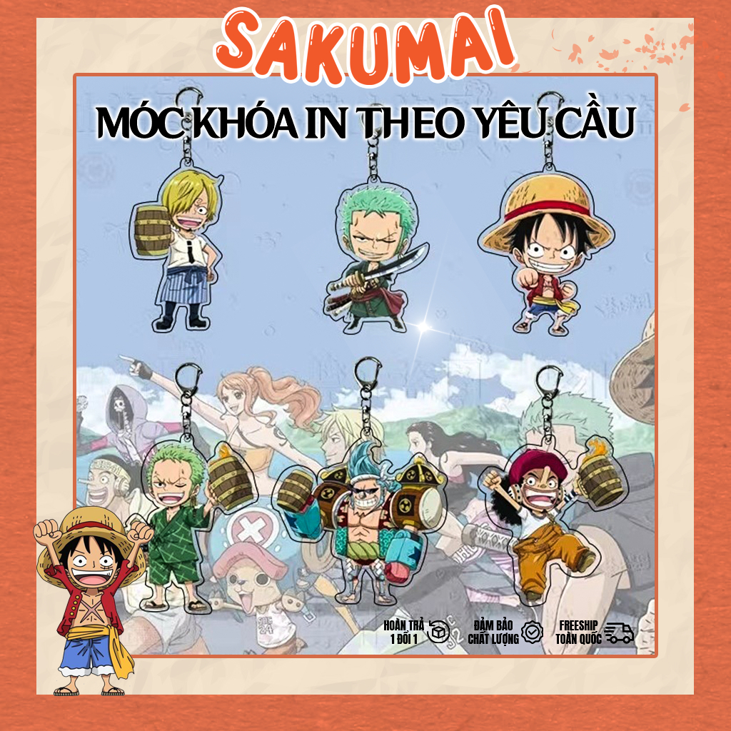 Móc Khoá, Móc Chìa Khoá One Piece Gear 5 Cực Ngầu In 2 Mặt Chất liệu Mica Trong Acrylic Nhiều Mẫu Luffy Zoro - SakuMai