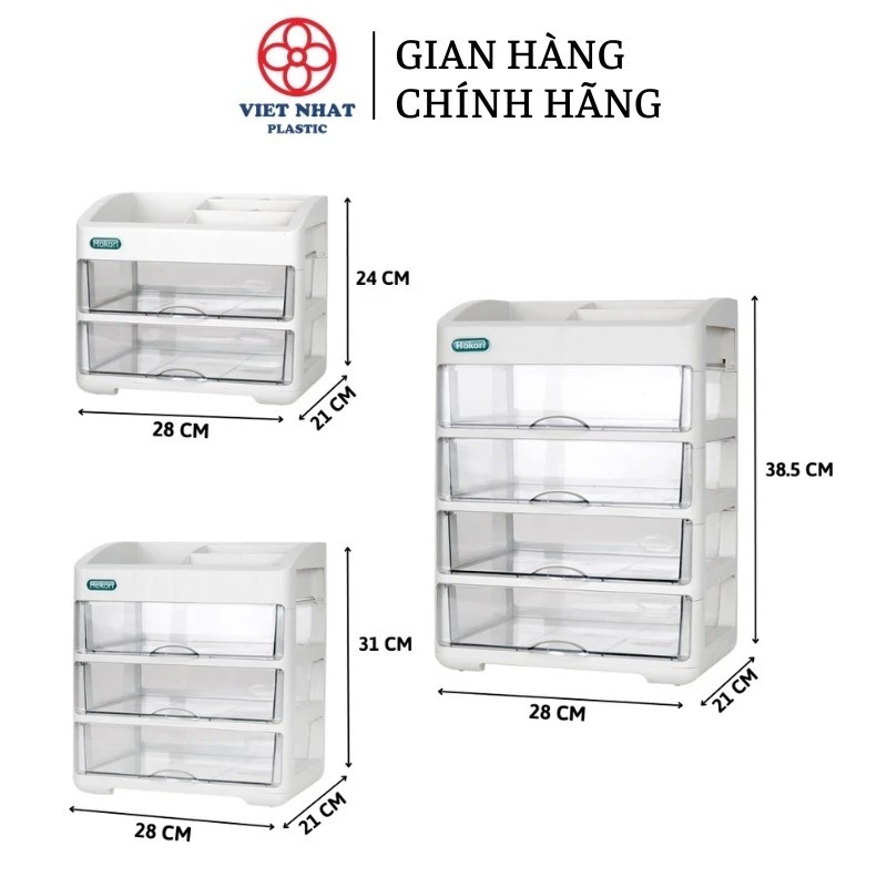 Tủ Mỹ Phẩm 2 ngăn 3 ngăn 4 ngăn Hokori Chính Hãng Việt Nhật (mã 3636-2,3,4)