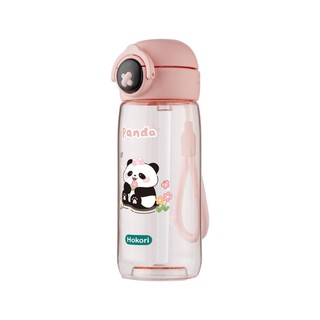 Bình nước trẻ em Panda 480ml Hokori nhựa VIỆT NHẬT - Trong suốt, chống tràn, cho bé đi học 0080