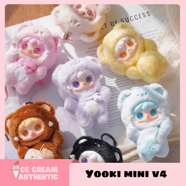 [Hỏa tốc HCM] Fullset 6 Blind Box Móc khóa gấu bông Yooki V4 Take A Bite Of Bear Series chính hãng - ice.cream.authentic