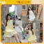 Set áo ba lỗ kèm chân váy xếp li dáng ngắn đính nơ phong cách tiểu thư, Set đồ đi chơi Hàn Quốc